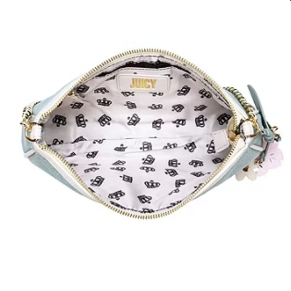 NWT Juicy By Juicy Couture Sage Floral Embroidered Shoulder Bag - Picture 3 of 7